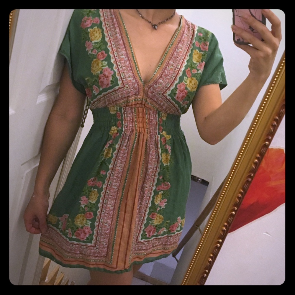 100% Cotton Hippie Boho Floral Dress